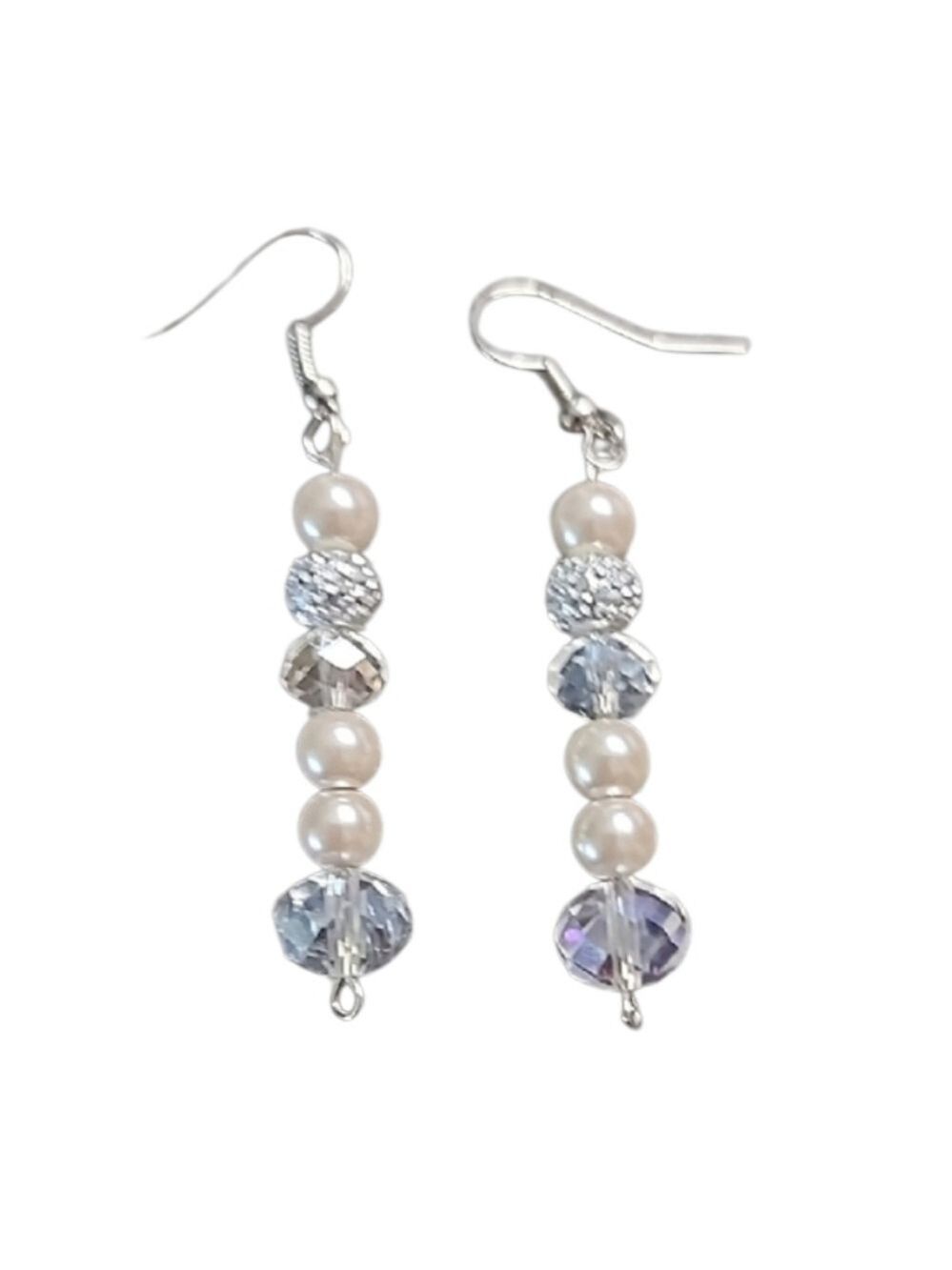 💥4 for $20💥Elegant Silver and Faux Pearl Drop Earrings
